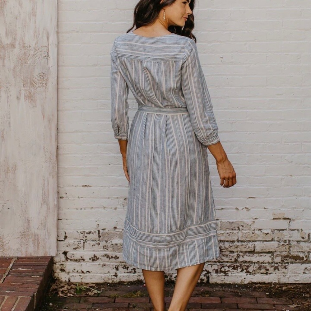 Luis Striped Hemp Midi Dress - Picture 2 of 6